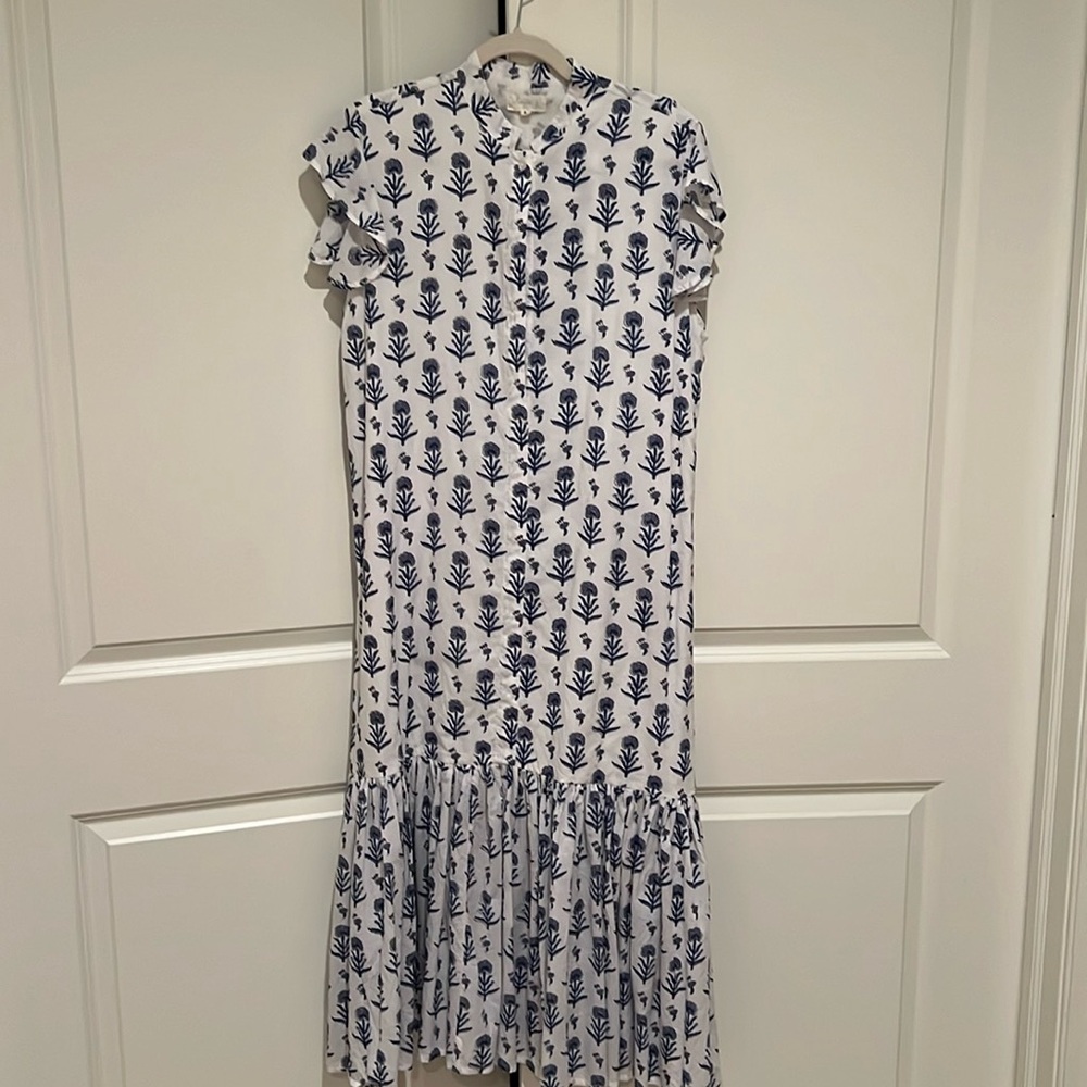 Floral Print Ruffle Sleeve Dress